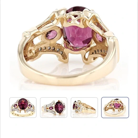 NEW 14K 4.3 gm SOLID GOLD  Raspberry  Rhodonite
Garnet White Diamond 3.2… - Picture 10 of 11